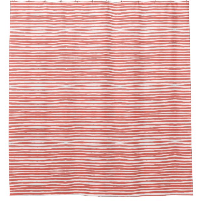 Orange stripes, lines  shower curtain (Front)