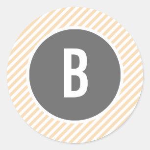 Orange Stripes Monogram Stickers