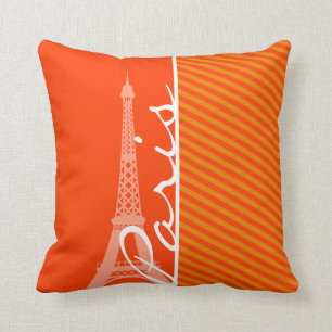 Orange Stripes; Paris Cushion