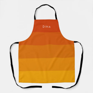 Orange stripes pattern apron