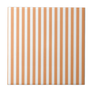Orange Stripes Pattern Minimal Modern Summer Tile