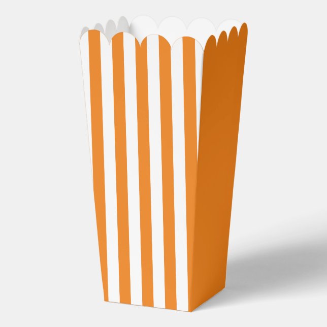 Orange Stripes Popcorn Favour Box (Front)