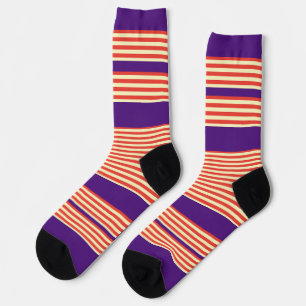 Orange Stripes Purple  Socks
