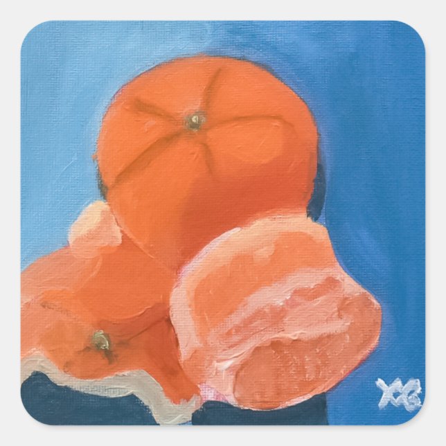 Orange study square sticker (Front)
