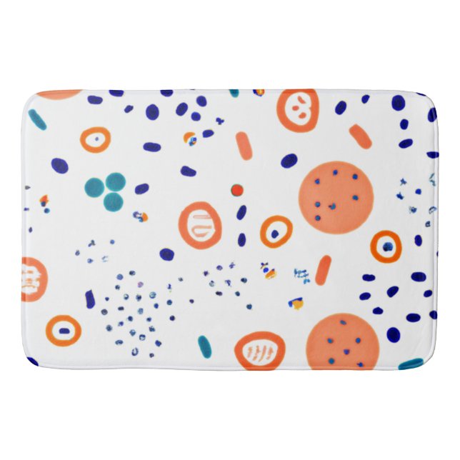 Orange Style Patterns Art Design Bath Mat (Front)