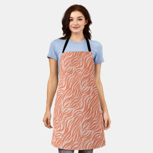 Orange Stylish Tiger Stripes Apron