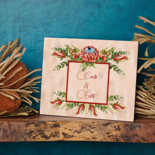 Orange Succulent Blossom Plaque (Side)