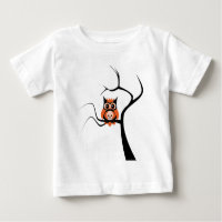 Orange Sugar Skull Owl in Tree