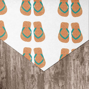 Orange Summer Beach Party Flip Flops Gift Tissue Paper