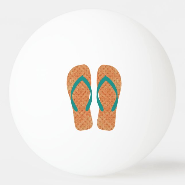 Orange Summer Beach Party Flip Flops Ping Pong Ball (Front)