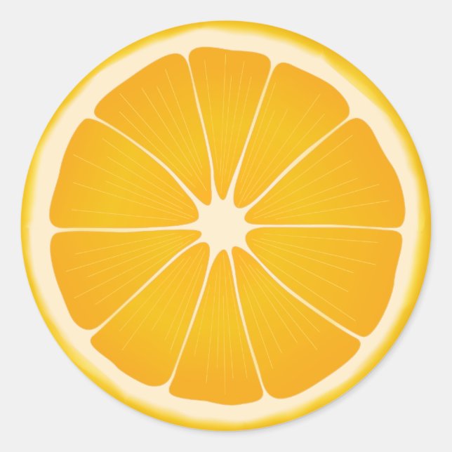  Orange Summer Fruit  Classic Round Sticker (Front)