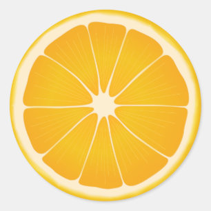 Orange Summer Fruit  Classic Round Sticker