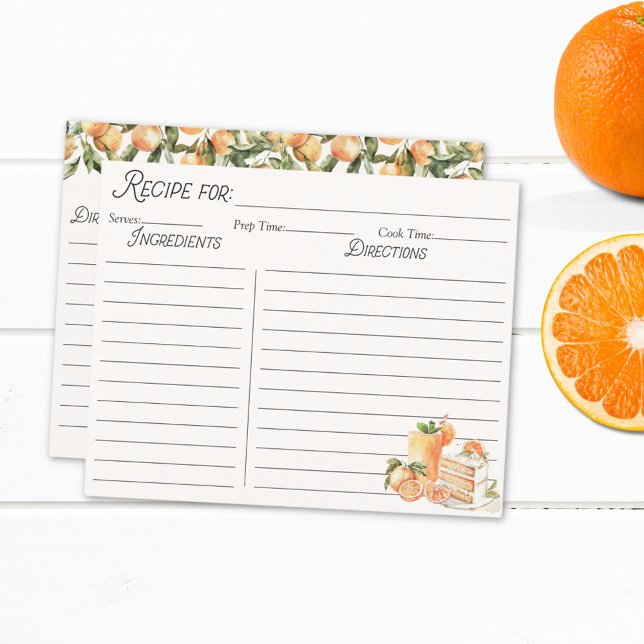 Orange Summer Fruit Personalise Family Recipe Card (In situ)