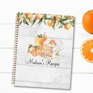 Orange Summer Fruit Personalised Recipe Cookbook Notebook