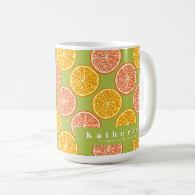 Orange Summer Green Coffee Mug (Front Right)