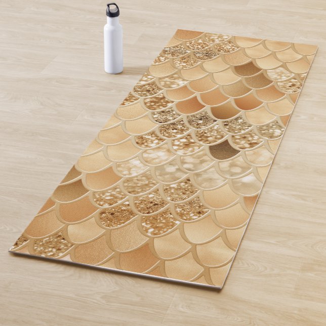 Orange Summer Mermaid Scales Glam #1  Yoga Mat (In Situ)