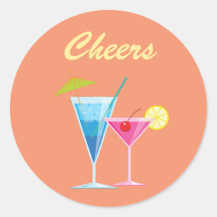 Orange Summer Wedding Cheers Sticker
