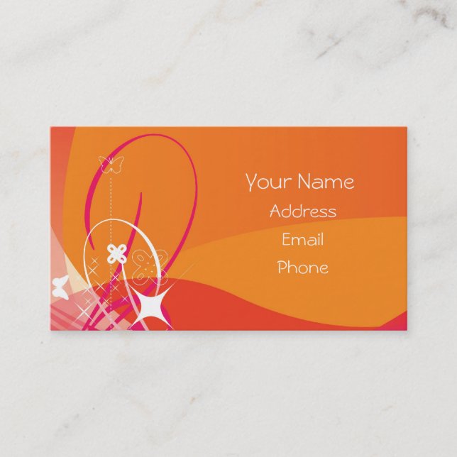 Orange Sun Burst Business Cards (Front)