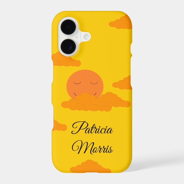 Orange Sun in Golden Sky: iPhone Case (Back)