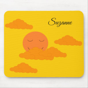 Orange Sun in Golden Sky:  Mouse Mat