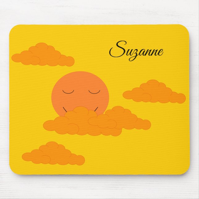 Orange Sun in Golden Sky:  Mouse Mat (Front)