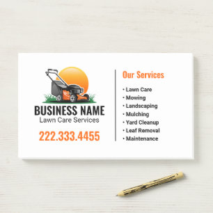 Orange Sun Mowing Lawn Care Service Post-it Notes