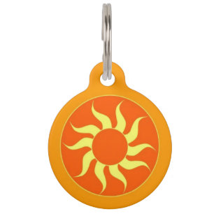 Orange Sun Pet ID Tag