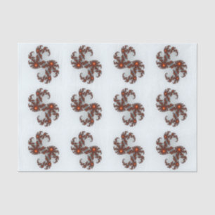 Orange Sunburst Fractal Tissue Paper