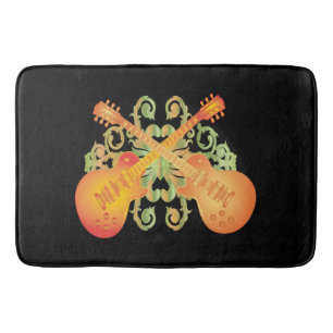 Orange Sunburst Guitars Incredible Budget Bath Mat