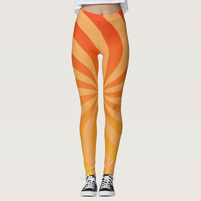 Orange Sunburst Leggings (Front)