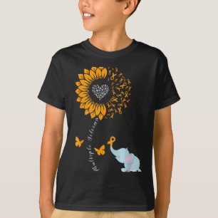 Orange Sunflower Elephant Butterfly Ms Awareness  T-Shirt
