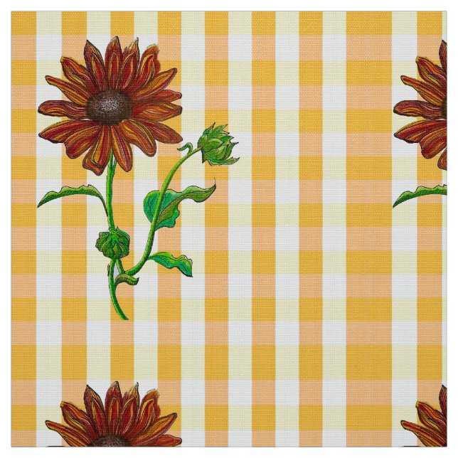 Orange Sunflower Glo Fabric (Swatch)