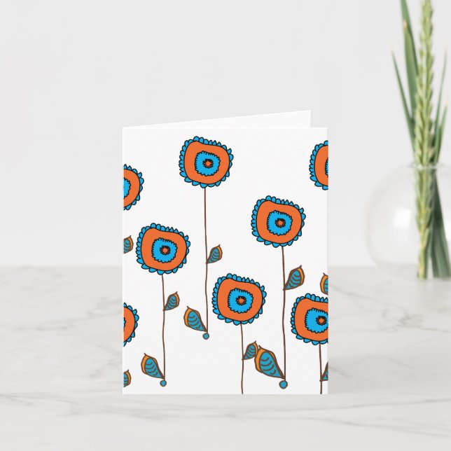 Orange Sunflower II by Cynthia Turner Designs Card (Front)