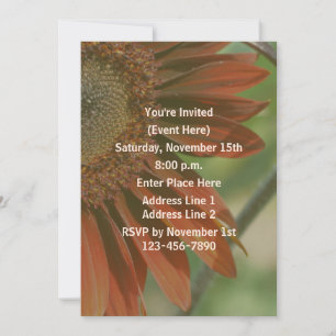 Orange Sunflower Petals Party Invitation
