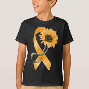 Orange Sunflower Ribbon Multiple Sclerosis Awarene T-Shirt