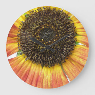 Orange Sunflower Wall Clock