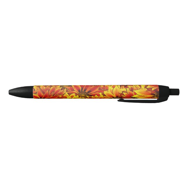 Orange Sunflowers Black Ink Pen (Bottom)