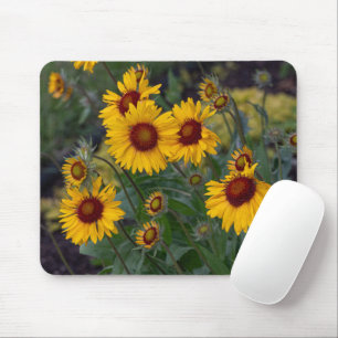Orange Sunflowers, Bright Floral Photography Mouse Mat