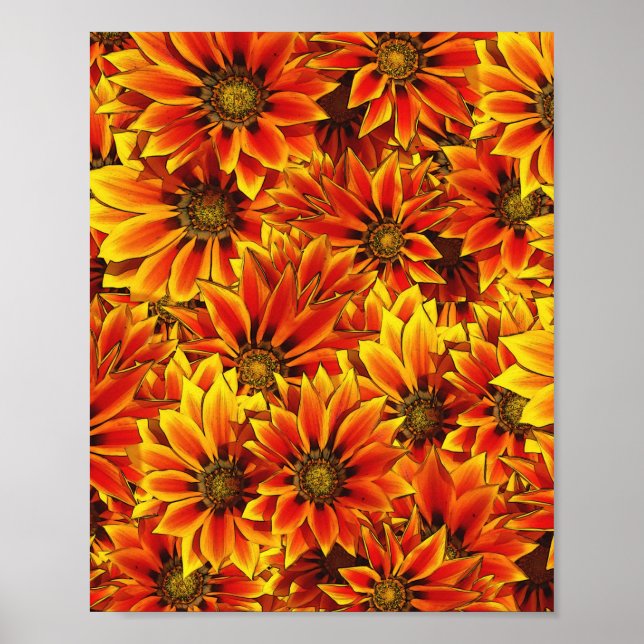 Orange Sunflowers Poster (Front)