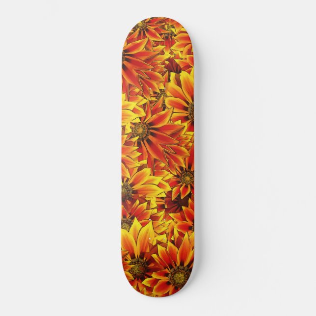 Orange Sunflowers Skateboard (Front)