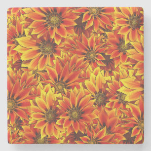 Orange Sunflowers Stone Coaster
