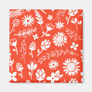 Orange Sunny Summer Blooming Flowers Magnet