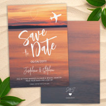 Orange Sunset Aeroplane Shape Destination Wedding