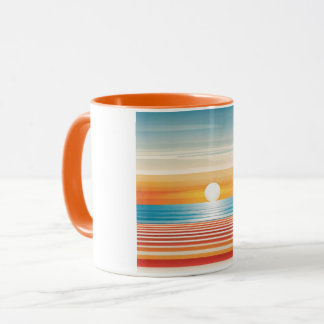 Orange Sunset Beach Mug - Vibrant Coastal Design