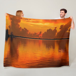 ORANGE SUNSET FLEECE BLANKET