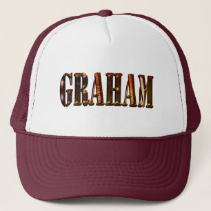 Orange Sunset Graham Name,  Trucker Hat