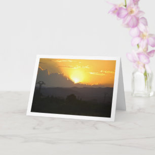 Orange Sunset in Valencia Spain Card
