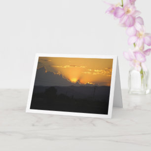Orange Sunset in Valencia Spain Card