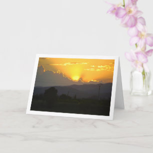 Orange Sunset in Valencia Spain Card