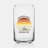 Orange Sunset Mountain Retro Family Reunion Party